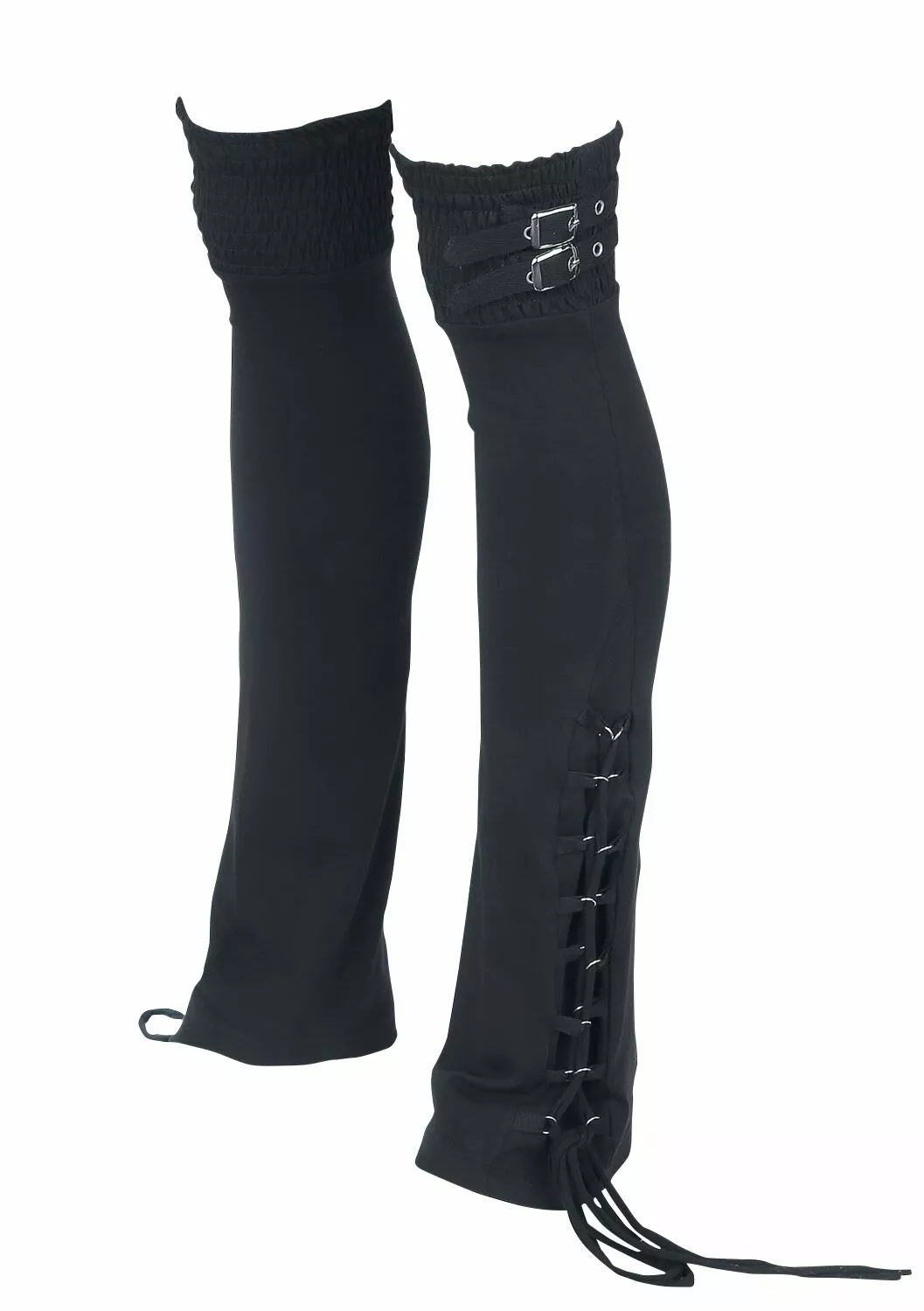 "Leg Warmers With Lacing And Buckles" Kniekousen Zwart Van Gothicana By EMP