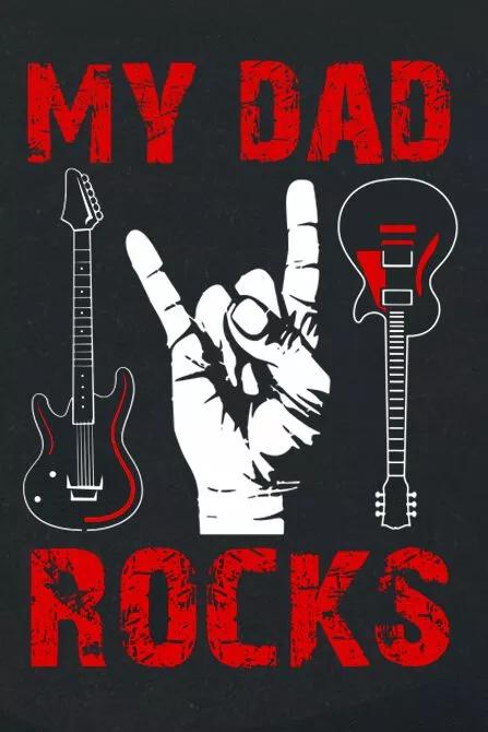 Brandfun Family & Friends "My Dad Rocks - Kids - My Dad Rocks" T-shirt Zwart Van Family & Friends - Afbeelding 2