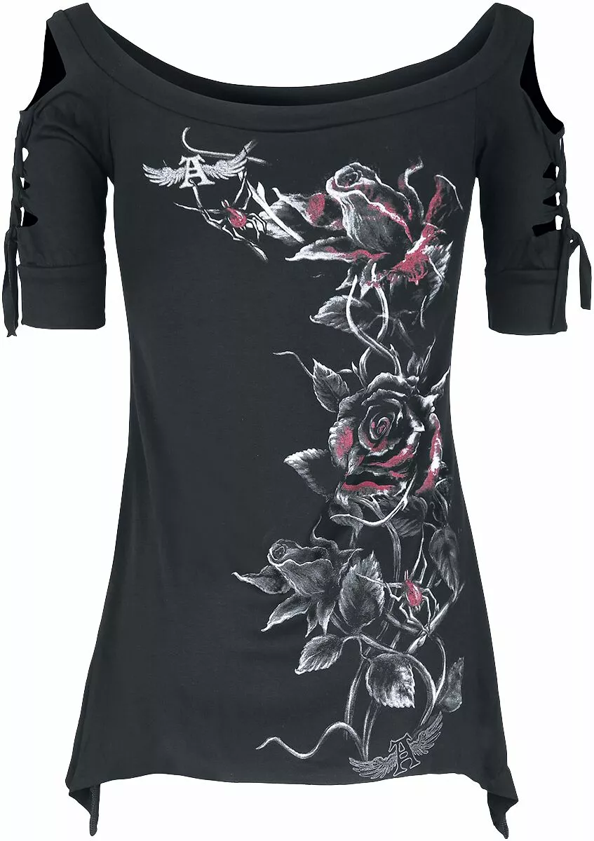 "Bleeding Rose" T-shirt Zwart Van Alchemy England
