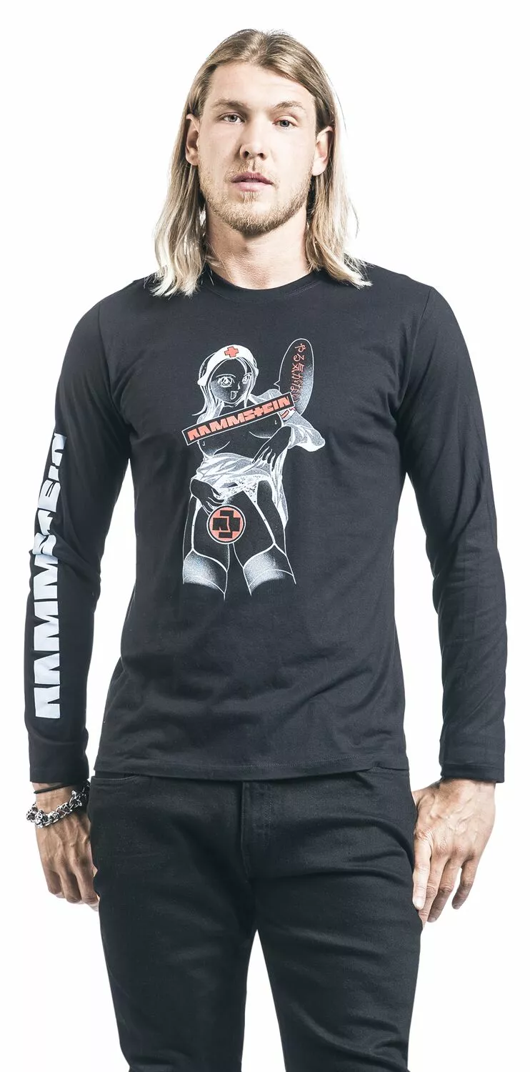 "Krankenschwester" Shirt Met Lange Mouwen Zwart Van Rammstein - Afbeelding 4