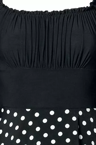 "Off-The-Shoulder Swing Dress" Medium-lengte Jurk Zwart-wit Van Belsira - Afbeelding 3