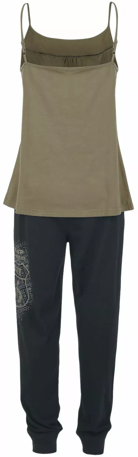 "Rock Rebel X Route 66 - Green/Black Pyjamas With Print" Pyjama Groen-zwart Van Rock Rebel By EMP - Afbeelding 2