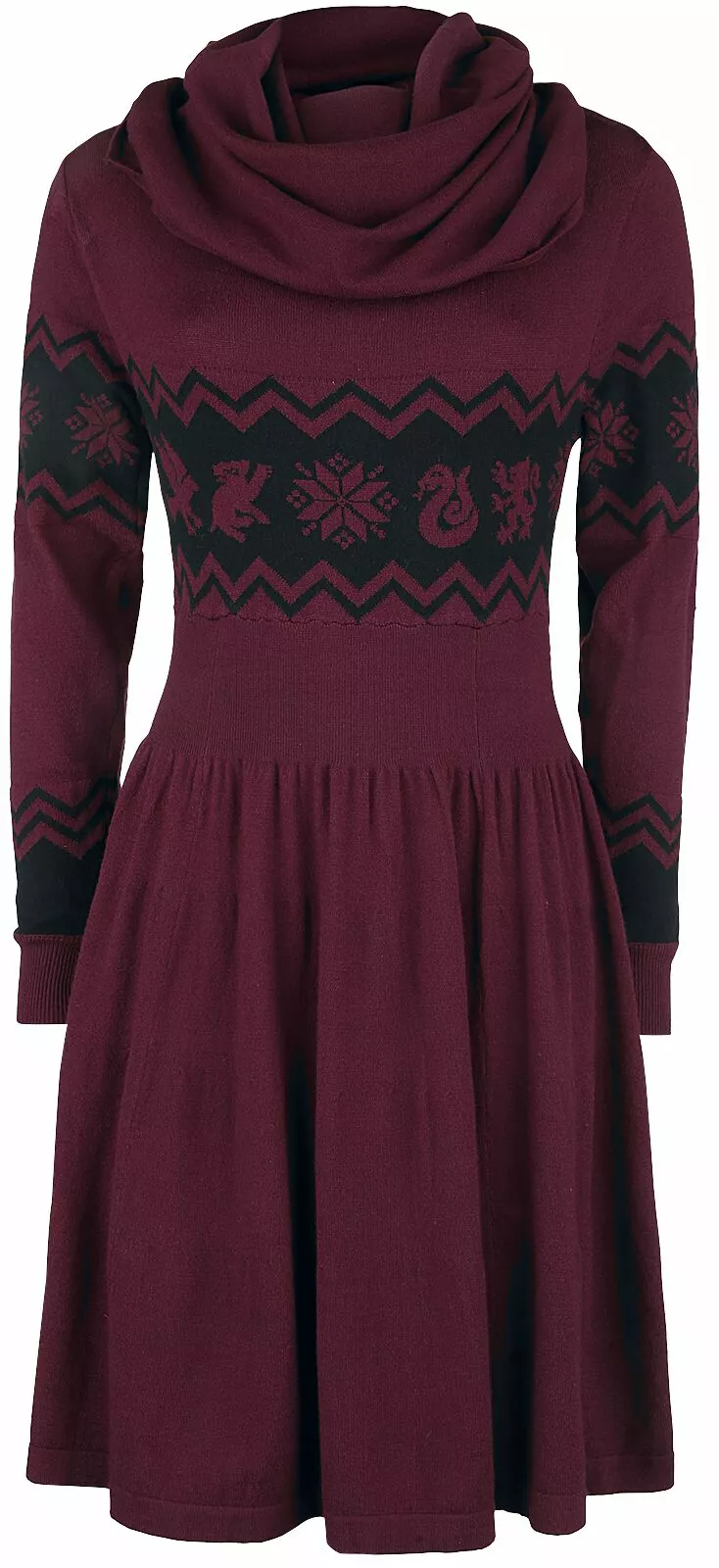 "Houses" Medium-lengte Jurk Bordeaux-zwart Van Harry Potter
