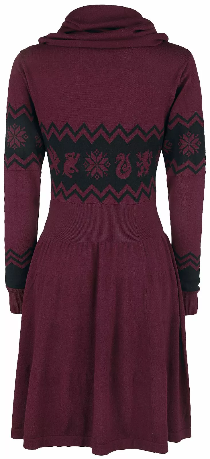 "Houses" Medium-lengte Jurk Bordeaux-zwart Van Harry Potter - Afbeelding 2