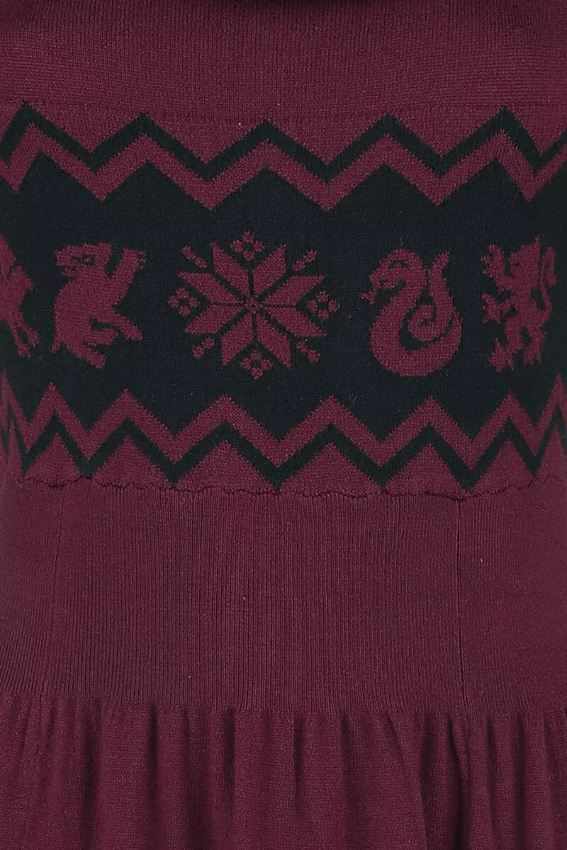 "Houses" Medium-lengte Jurk Bordeaux-zwart Van Harry Potter - Afbeelding 3