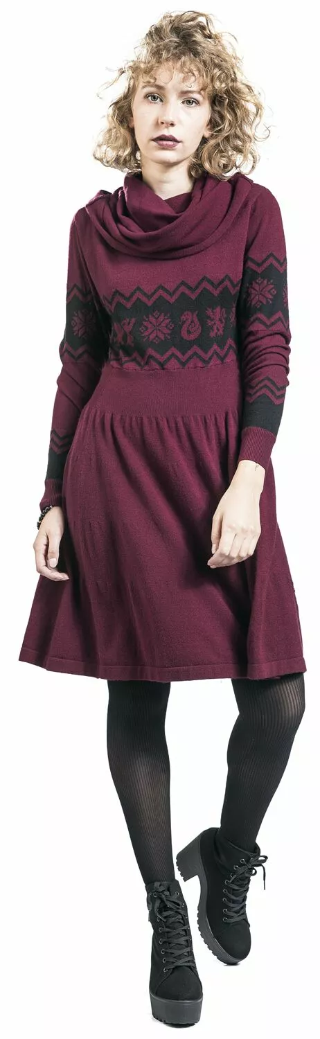 "Houses" Medium-lengte Jurk Bordeaux-zwart Van Harry Potter - Afbeelding 4