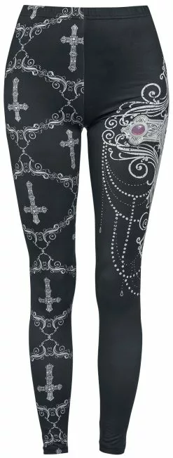 "Gothicana X Anne Stokes - Zwarte Leggings Met Print" Leggings Zwart Van Gothicana By EMP