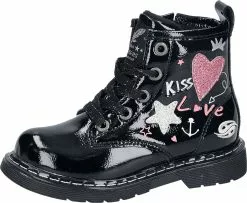 "Kiss & Love Boots" Kinderlaarzen Zwart Van Dockers By Gerli