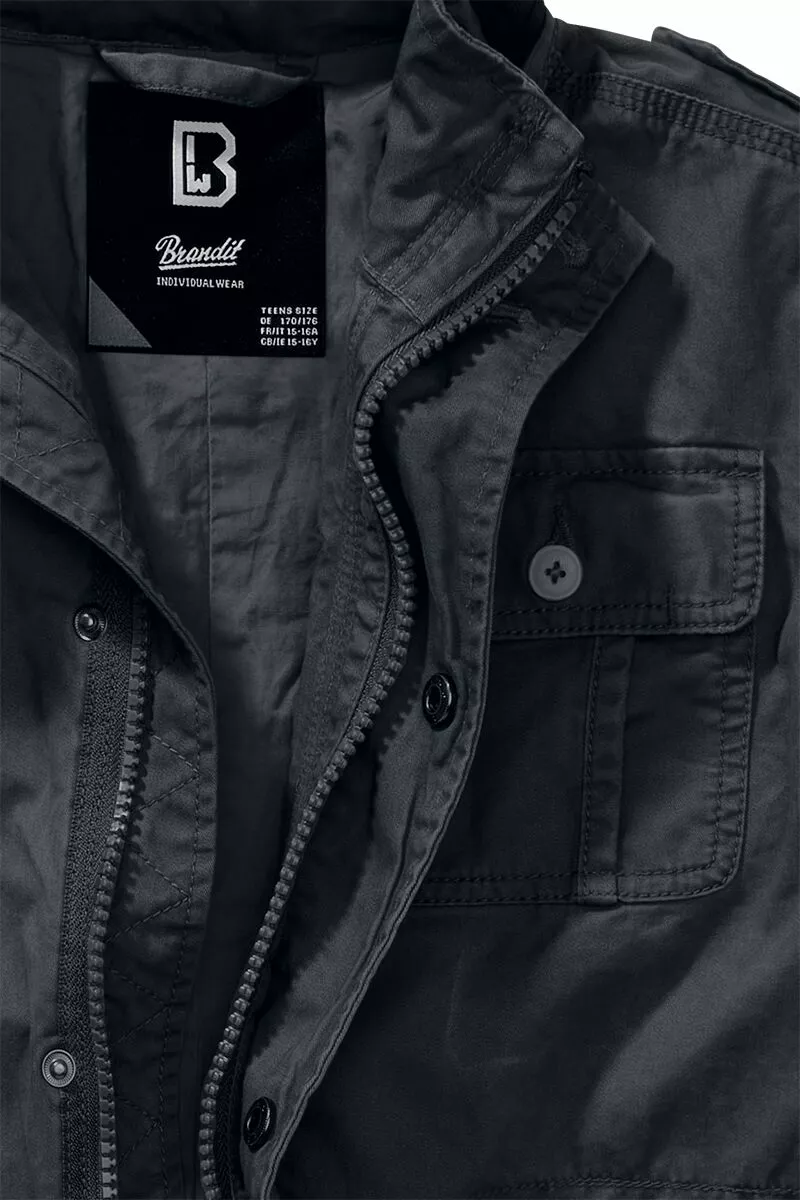 "Kids Britannia Jacket" Jas Zwart Van Brandit - Afbeelding 3