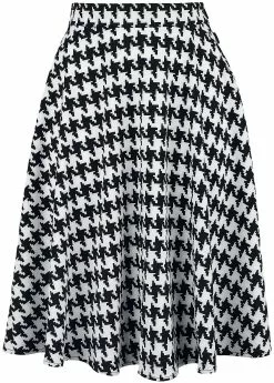"Blake Skirt" Medium-lengte Rok Zwart-wit Van Hell Bunny
