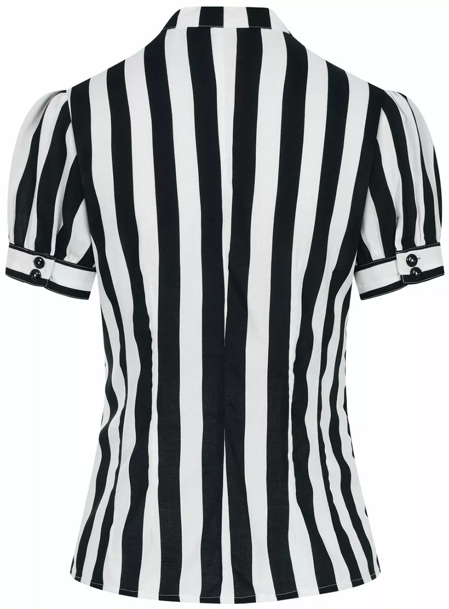 "Juno Blouse" Blouse Zwart-wit Van Hell Bunny - Afbeelding 2