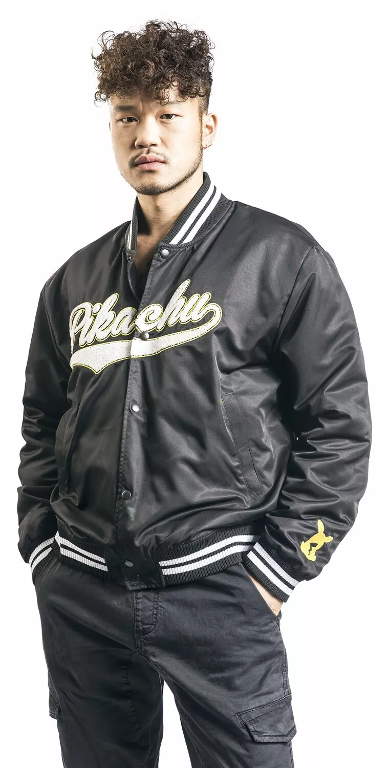 "Pikachu - Old School Style" Bomberjack Zwart Van Pokémon - Afbeelding 5