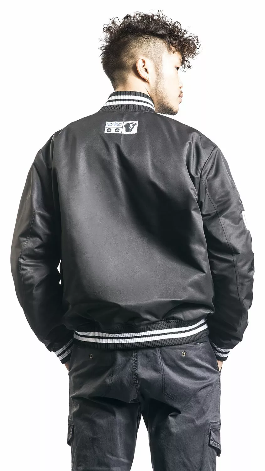 "Pikachu - Old School Style" Bomberjack Zwart Van Pokémon - Afbeelding 6