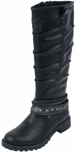 "Boots With Straps And Studs" Laarzen Zwart Van Rock Rebel By EMP