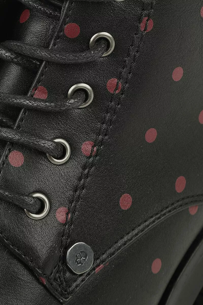 "Black Boots With Dots" Laars Zwart Van Rock Rebel By EMP - Afbeelding 6