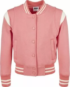 "Girls Inset College Sweat Jacket" Collegejas Roze-wit Van Urban Classics