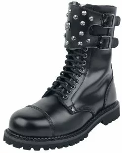 "Black Boots With Studded Buckles" Laars Zwart Van Gothicana By EMP