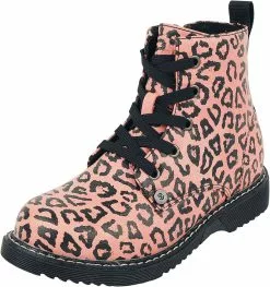 "Kid's Boots Met Luipaard Print" Kinderlaarzen Roos Van Rock Rebel By EMP