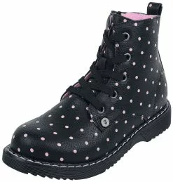 "Kids' Boots Met Polka Dot Print" Kinderlaarzen Zwart Van Rock Rebel By EMP