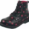 "Black Lace-Up Boots With Stars" Kinderlaarzen Zwart Van RED By EMP