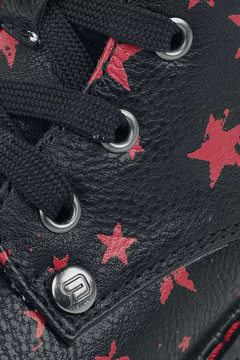 "Black Lace-Up Boots With Stars" Kinderlaarzen Zwart Van RED By EMP - Afbeelding 6