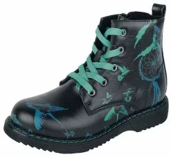 "Boots With Bird And Dream Catcher Print" Kinderlaarzen Zwart Van Full Volume By EMP