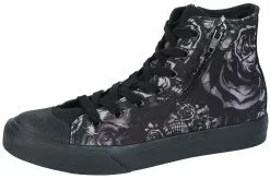 "Sneakers With Floral Print" Sneakers High Zwart Van Black Premium By EMP