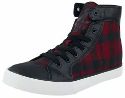 "Geruite Sneakers" Sneakers High Zwart-rood Van Black Premium By EMP