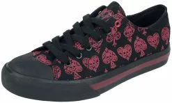 "Sneakers Met All-over Schedel In Symbolen Patroon" Sneakers Zwart Van Rock Rebel By EMP