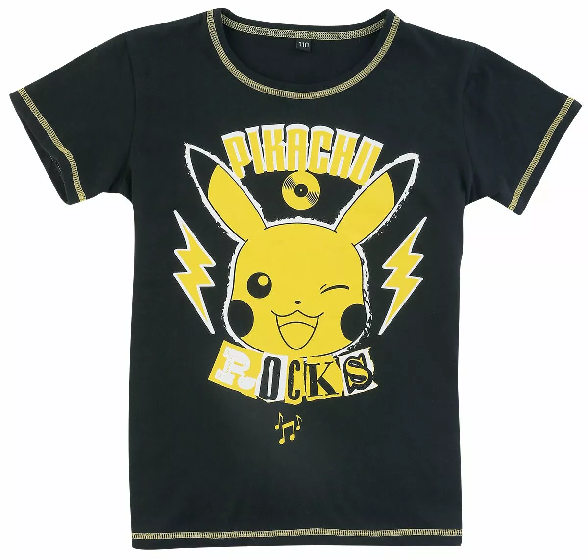"Kids - Pikachu - Rocks" Kinder Pyjama's Zwart-geel Van Pokémon - Afbeelding 2
