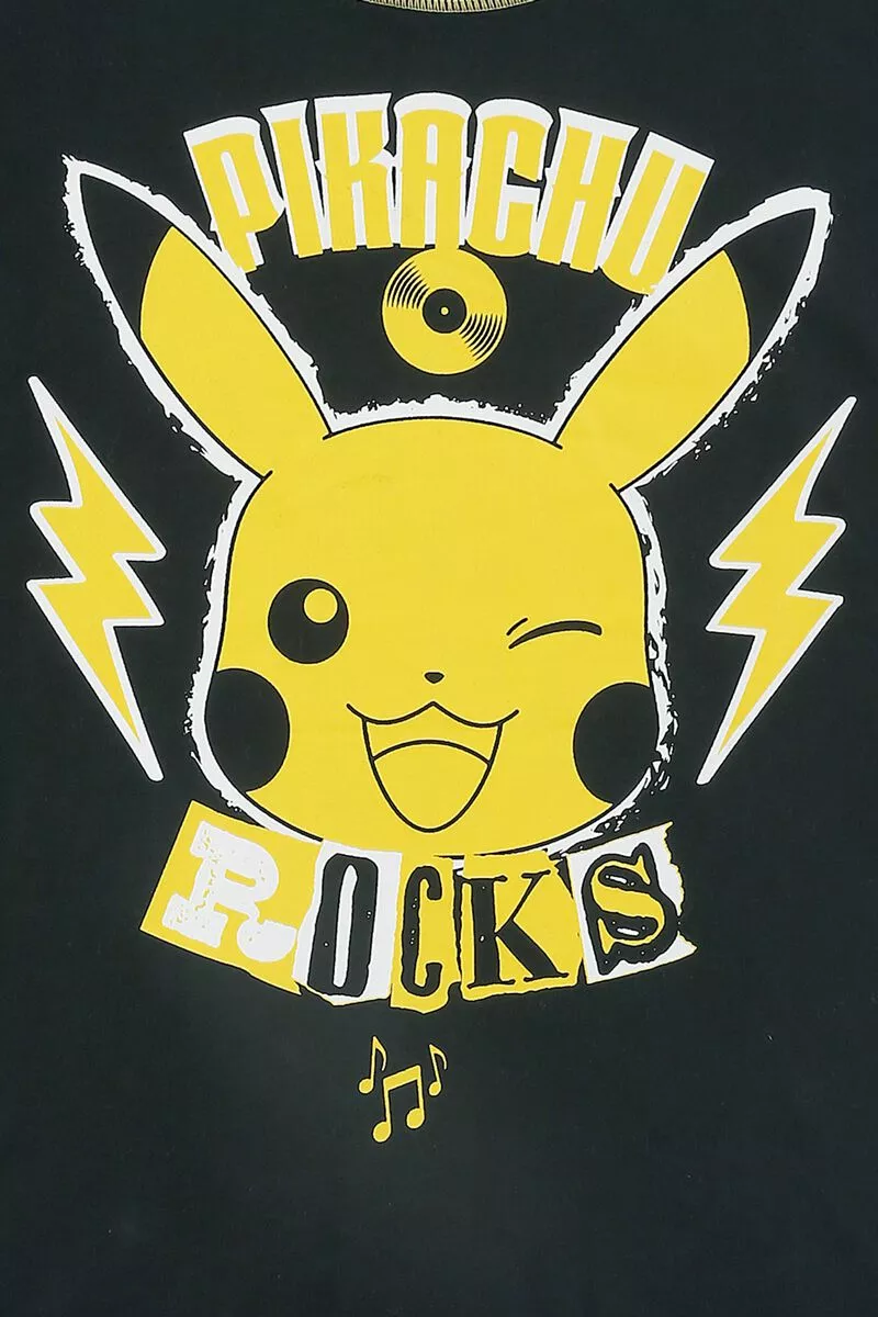 "Kids - Pikachu - Rocks" Kinder Pyjama's Zwart-geel Van Pokémon - Afbeelding 4