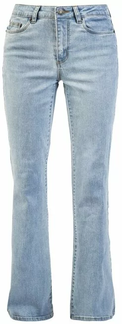 "Ladies High Waist Flared Denim Trousers" Jeans Blauw Van Urban Classics