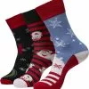 "Santa Ho Christmas Socks 3-Pack" Sokken Meerkleurig Van Urban Classics