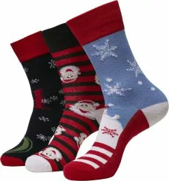 "Santa Ho Christmas Socks 3-Pack" Sokken Meerkleurig Van Urban Classics