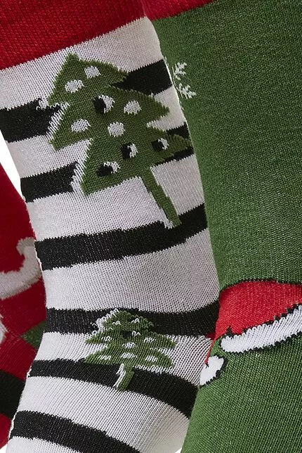 "Stripe Santa Christmas Socks 3-Pack" Sokken Meerkleurig Van Urban Classics - Afbeelding 2