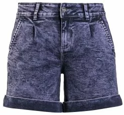 "Denim Shorts With Purple Wash" Korte Broek Aubergine Van Black Premium By EMP