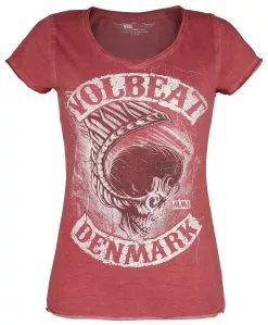 "Denmark" T-shirt Rood Van Volbeat