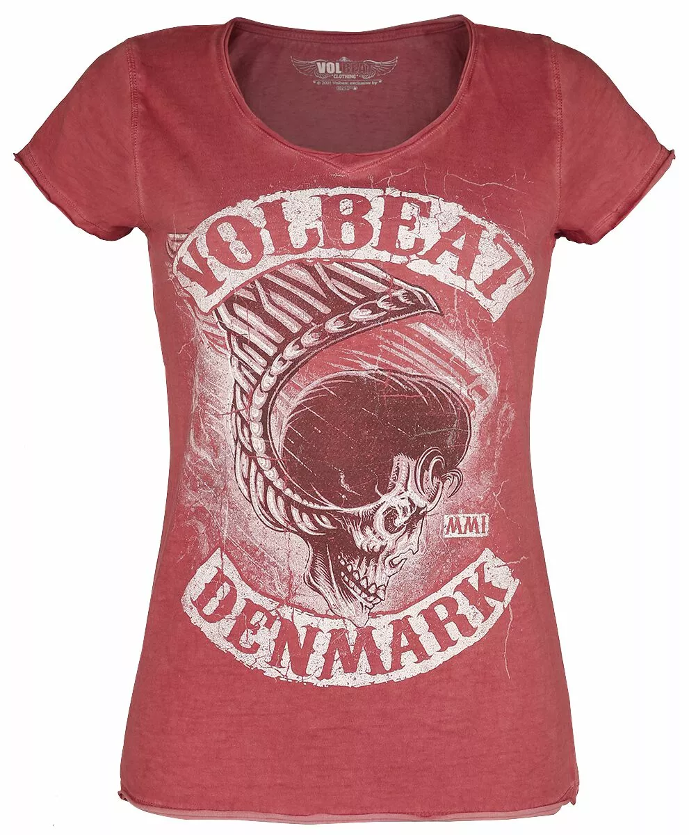 "Denmark" T-shirt Rood Van Volbeat