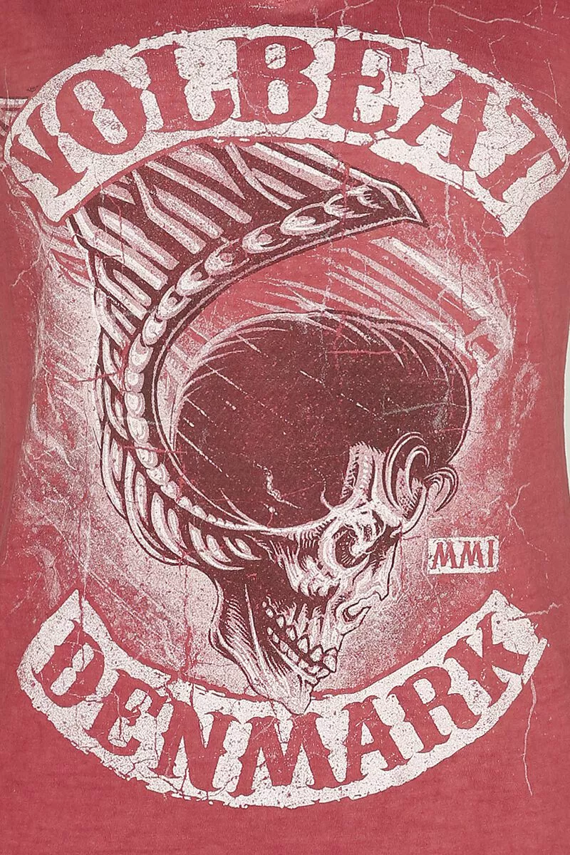 "Denmark" T-shirt Rood Van Volbeat - Afbeelding 3