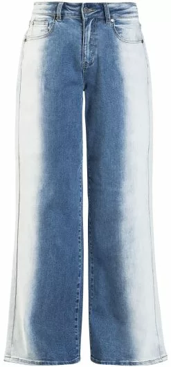 "Jeans With Wide-Cut Leg" Jeans Blauw-wit Van RED By EMP