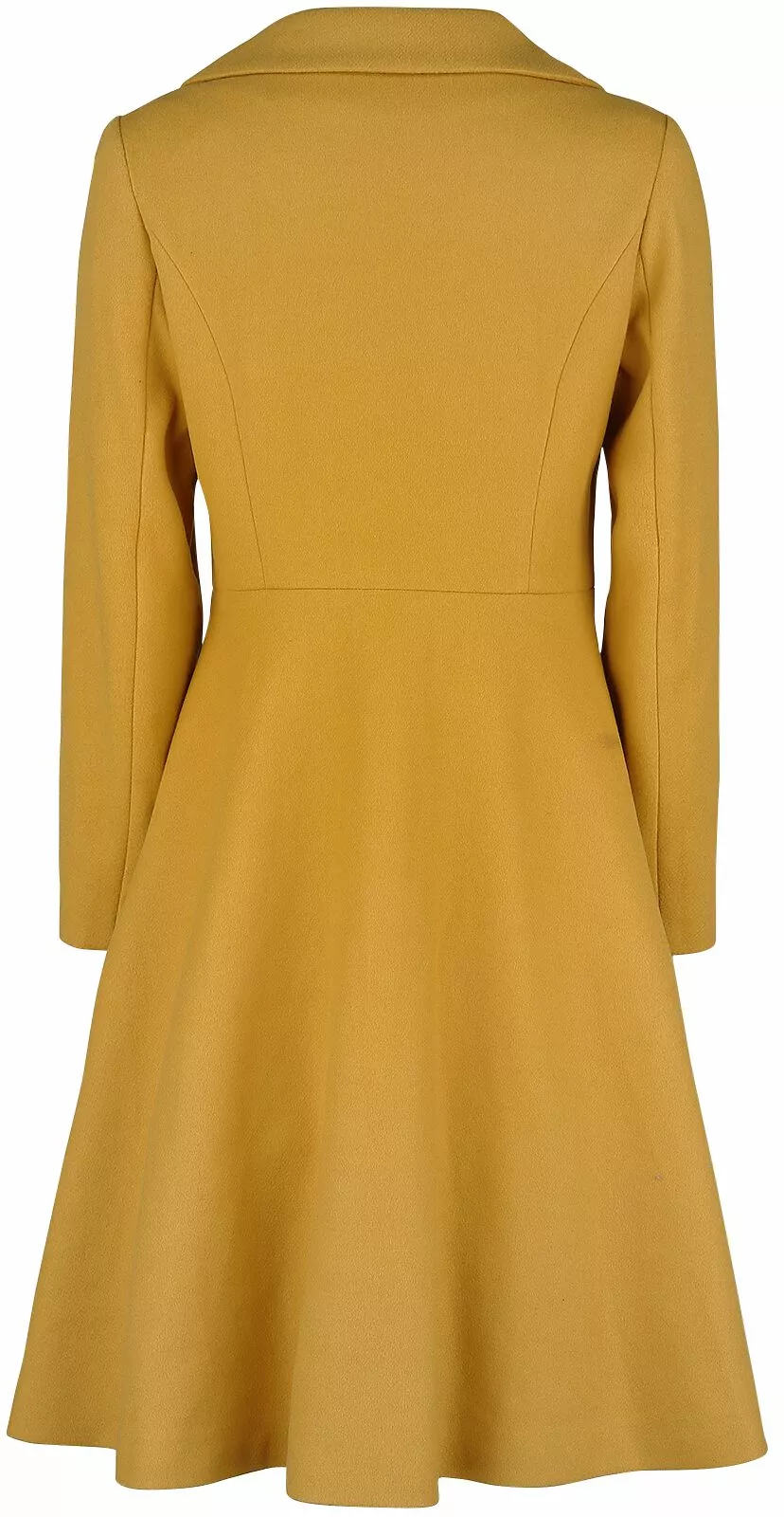 "Nicole Mustard 40s Style Coat" Lange Jassen Geel Van Voodoo Vixen - Afbeelding 2