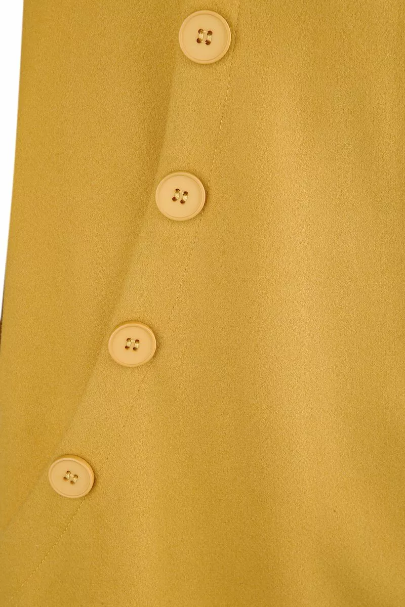 "Nicole Mustard 40s Style Coat" Lange Jassen Geel Van Voodoo Vixen - Afbeelding 3