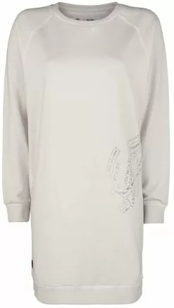 "Rock Rebel X Route 66 - White Sweat Dress With Subtle Print" Korte Jurk Wit Van Rock Rebel By EMP