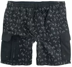 "Swimshorts With Rune Pattern" Zwembroek Grijs Van Black Premium By EMP