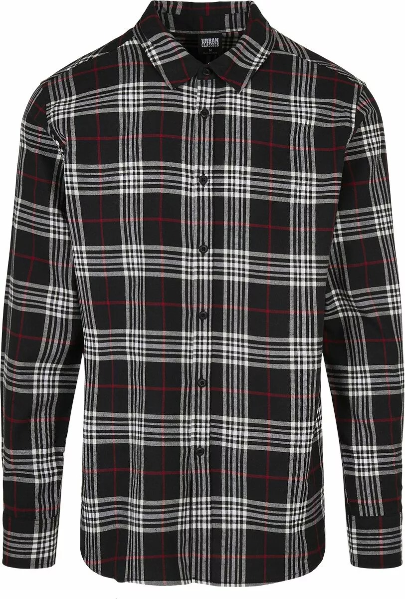"Classic Checked Shirt" Longsleeve Zwart-rood Van Urban Classics