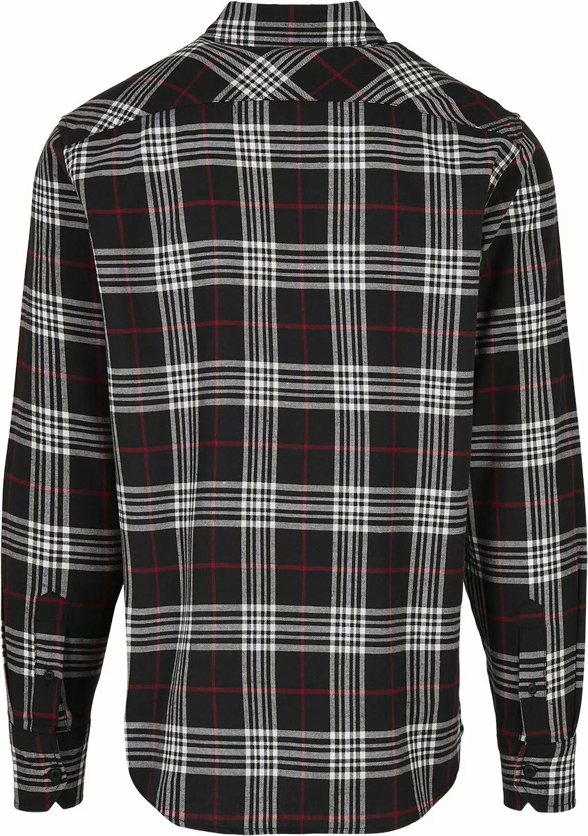 "Classic Checked Shirt" Longsleeve Zwart-rood Van Urban Classics - Afbeelding 2