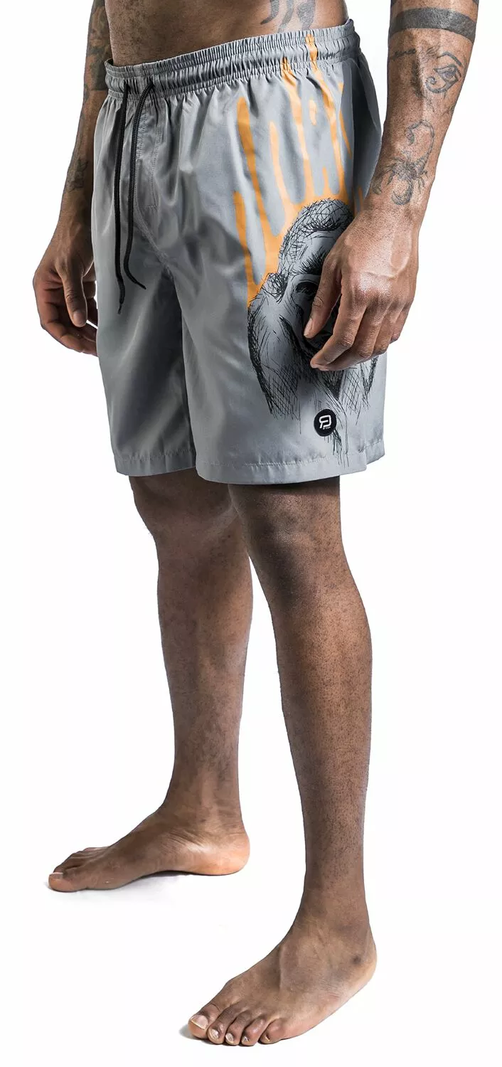 "Swimshorts With Gorilla Print" Zwembroek Grijs Van RED By EMP - Afbeelding 5