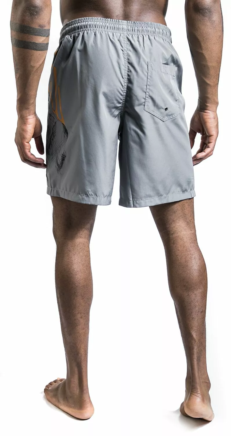 "Swimshorts With Gorilla Print" Zwembroek Grijs Van RED By EMP - Afbeelding 6