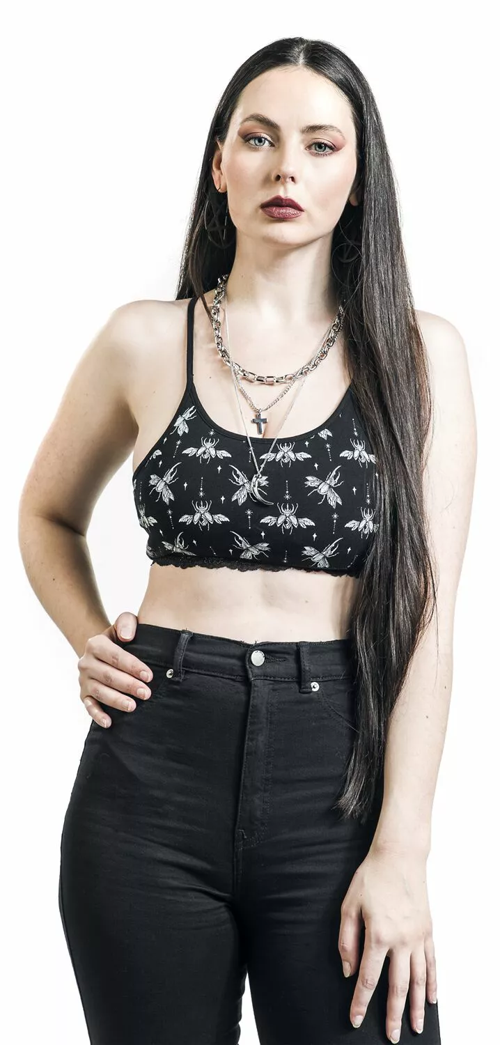 "Bustier Met Vliegende Kevers" Bustier Zwart Van Gothicana By EMP - Afbeelding 4