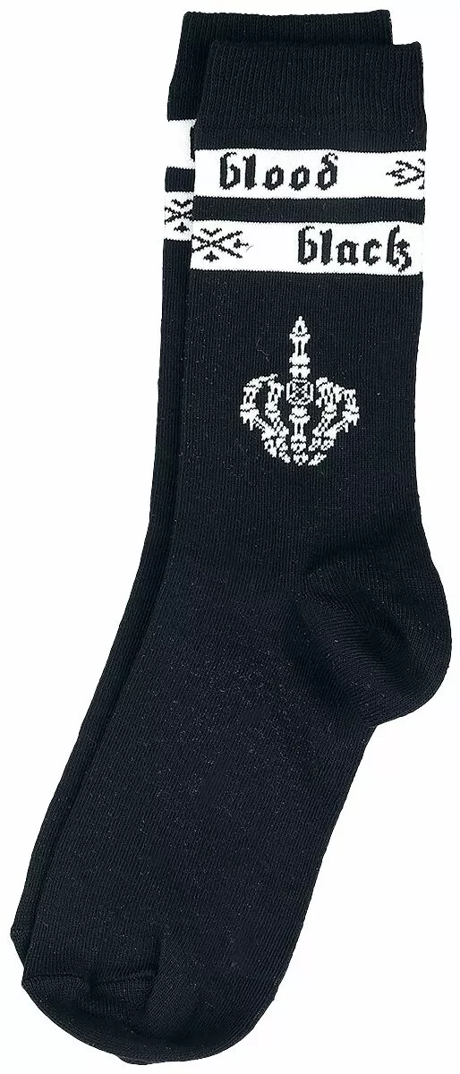 "Set Van 3 Paar Sokken" Sokken Zwart Van Black Blood By Gothicana - Afbeelding 4